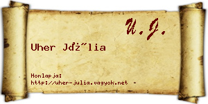 Uher Júlia névjegykártya