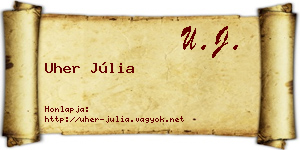 Uher Júlia névjegykártya